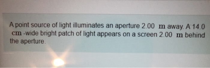 Solved A point source of light illuminates an aperture 2.00 | Chegg.com