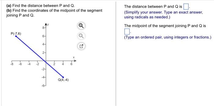 Solved (a) Find the distance between P and Q. (b) Find the | Chegg.com