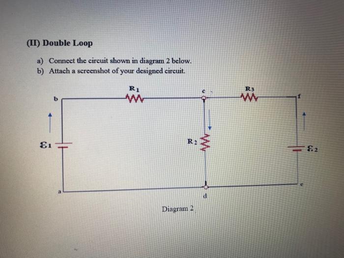 Solved (II) Double Loop a) Connect the circuit shown in | Chegg.com