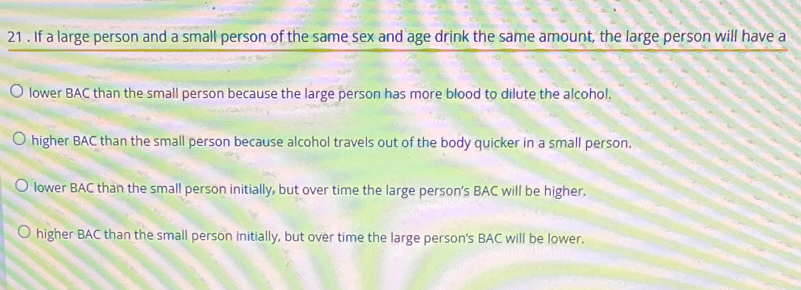 Solved If a large person and a small person of the same sex | Chegg.com