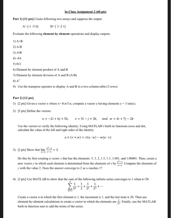 Solved In Class Assignment 2 (60 pts) Part 1) |11 pts Create