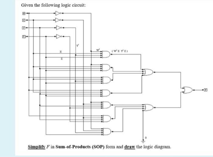 Solved Given the following logic circuit: 23 5 (WXYZ) - | Chegg.com