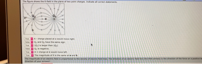 Solved The figure shows the field in the plane of two point | Chegg.com