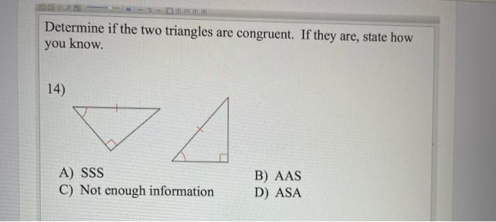 Solved Determine if the two triangles are congruent. If they | Chegg.com