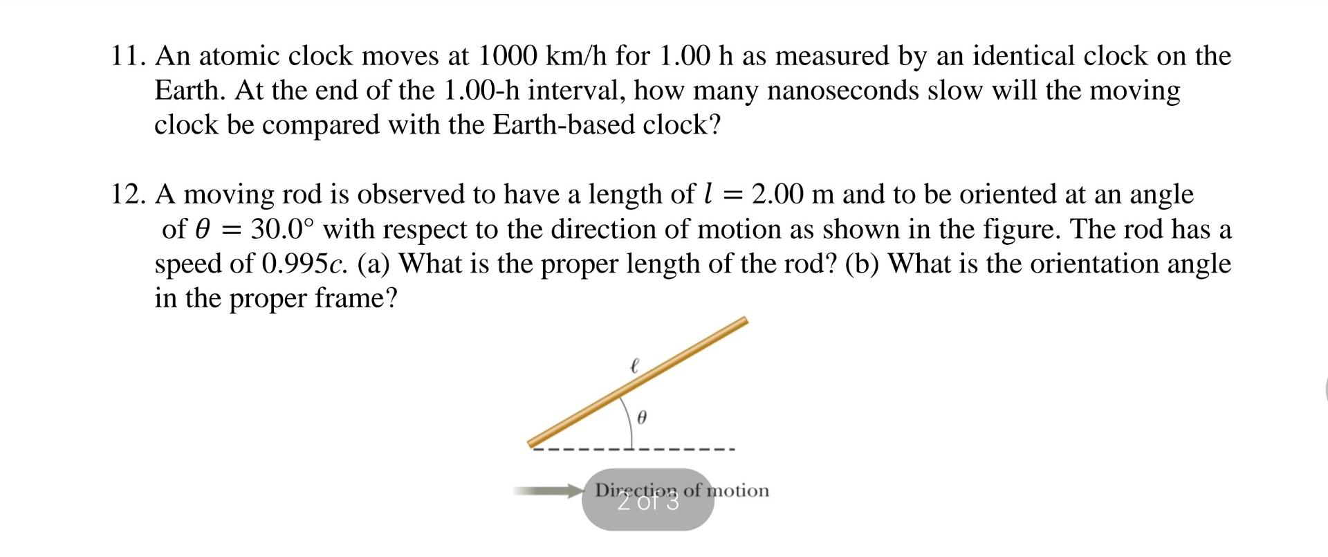 Solved 11. An atomic clock moves at 1000 km/h for 1.00 h as | Chegg.com