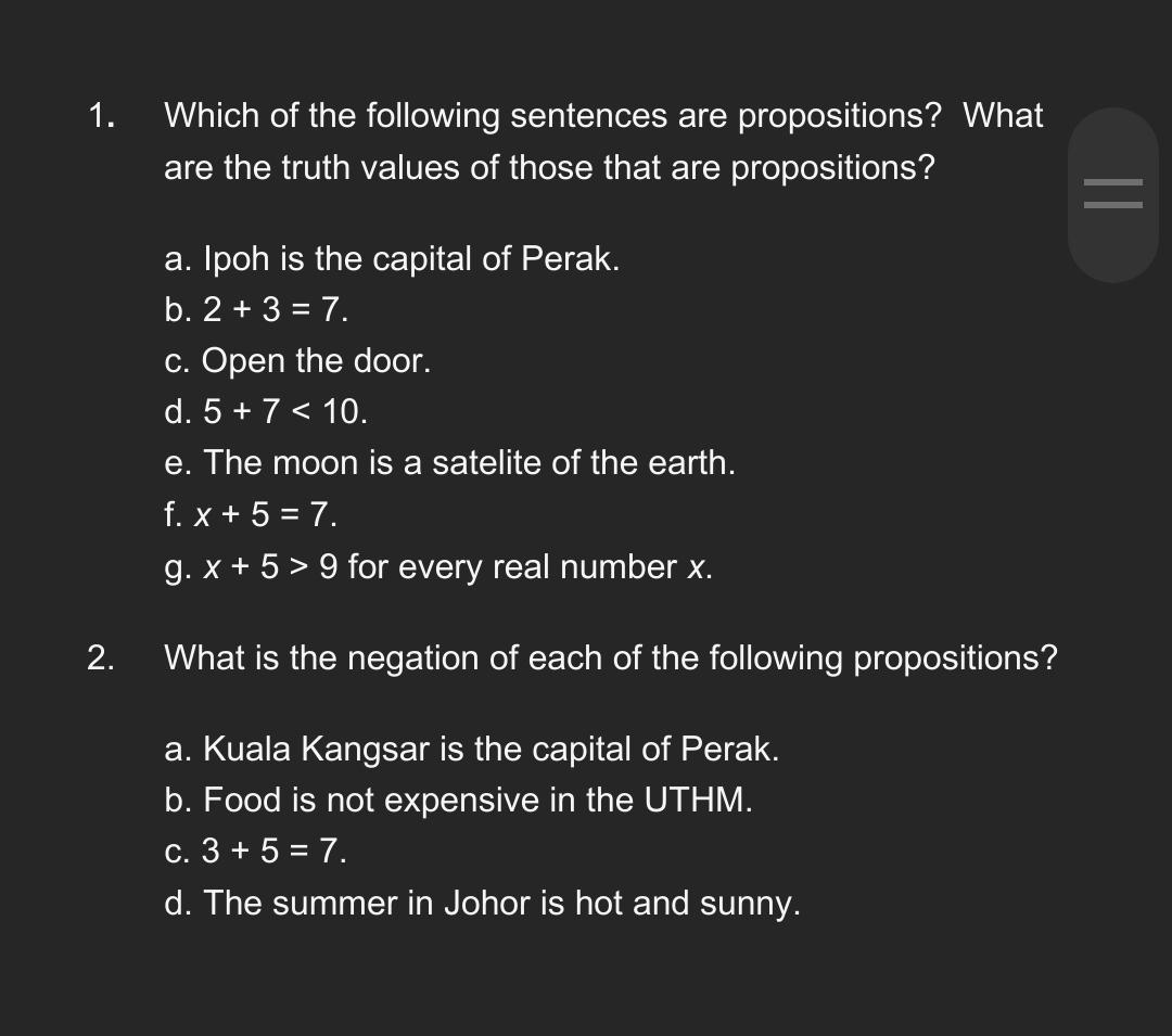 Solved Which Of The Following Sentences Are Propositions? | Chegg.com