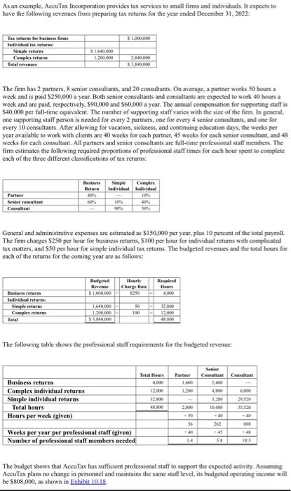 Solved Refer To The AccuTax Incorporated Exhibit One Of The | Chegg.com