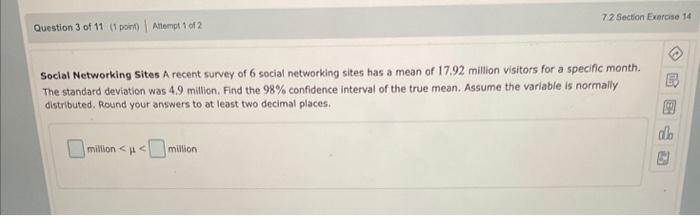 Solved Social Networking Sites A recent survey of 6 social | Chegg.com