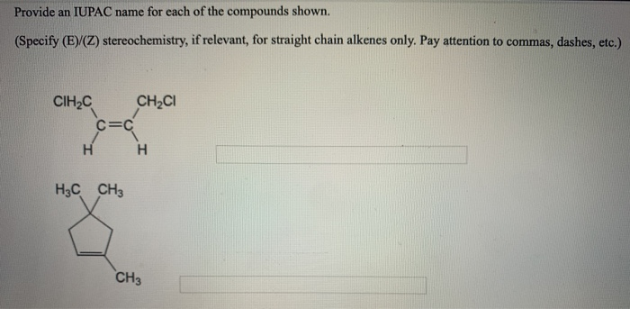 Solved Provide an IUPAC name for each of the compounds | Chegg.com