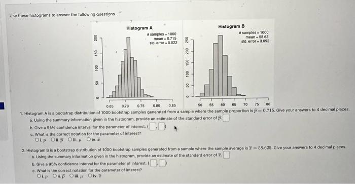 Solved Use These Histograms To Answer The Following | Chegg.com