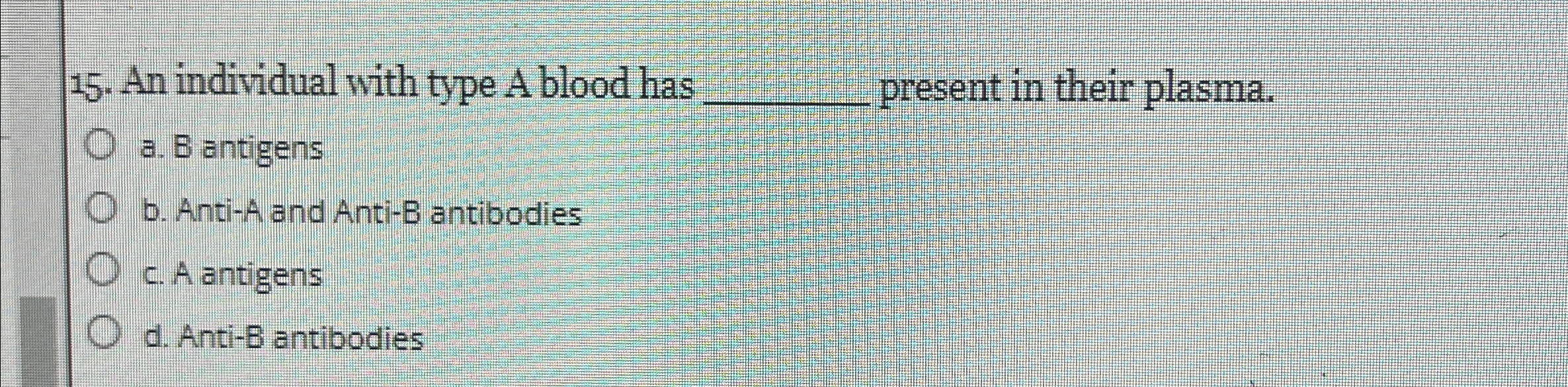 Solved An individual with type A blood has q, ﻿present in | Chegg.com