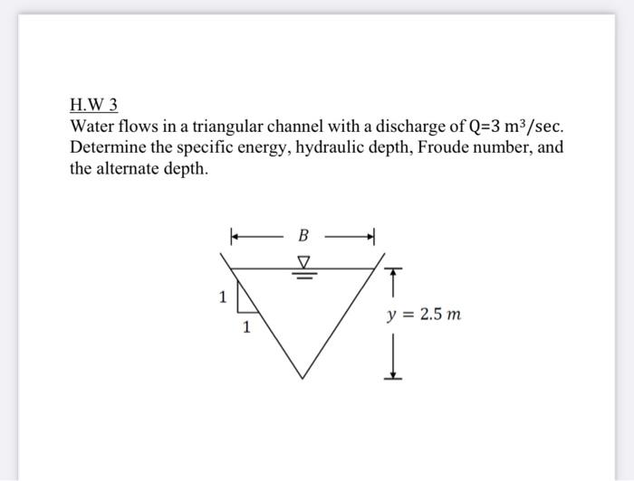 Solved Assignment 2 Hydraulic structures The figure above is | Chegg.com