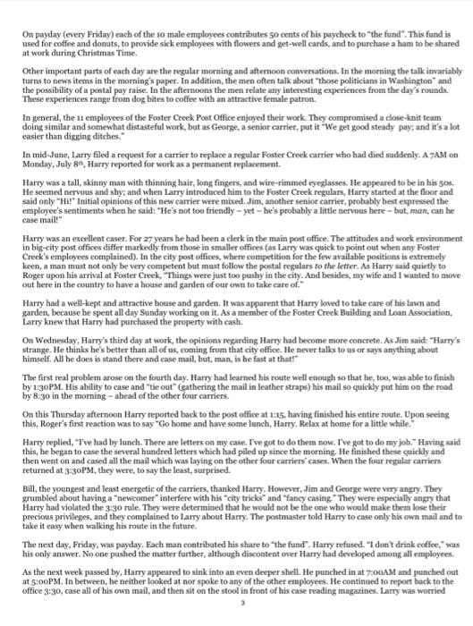 The Foster Creek Post Office Case Cohen, A. R., Fink,