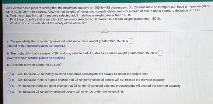 Solved An elevator has a placard stating that the maximum | Chegg.com