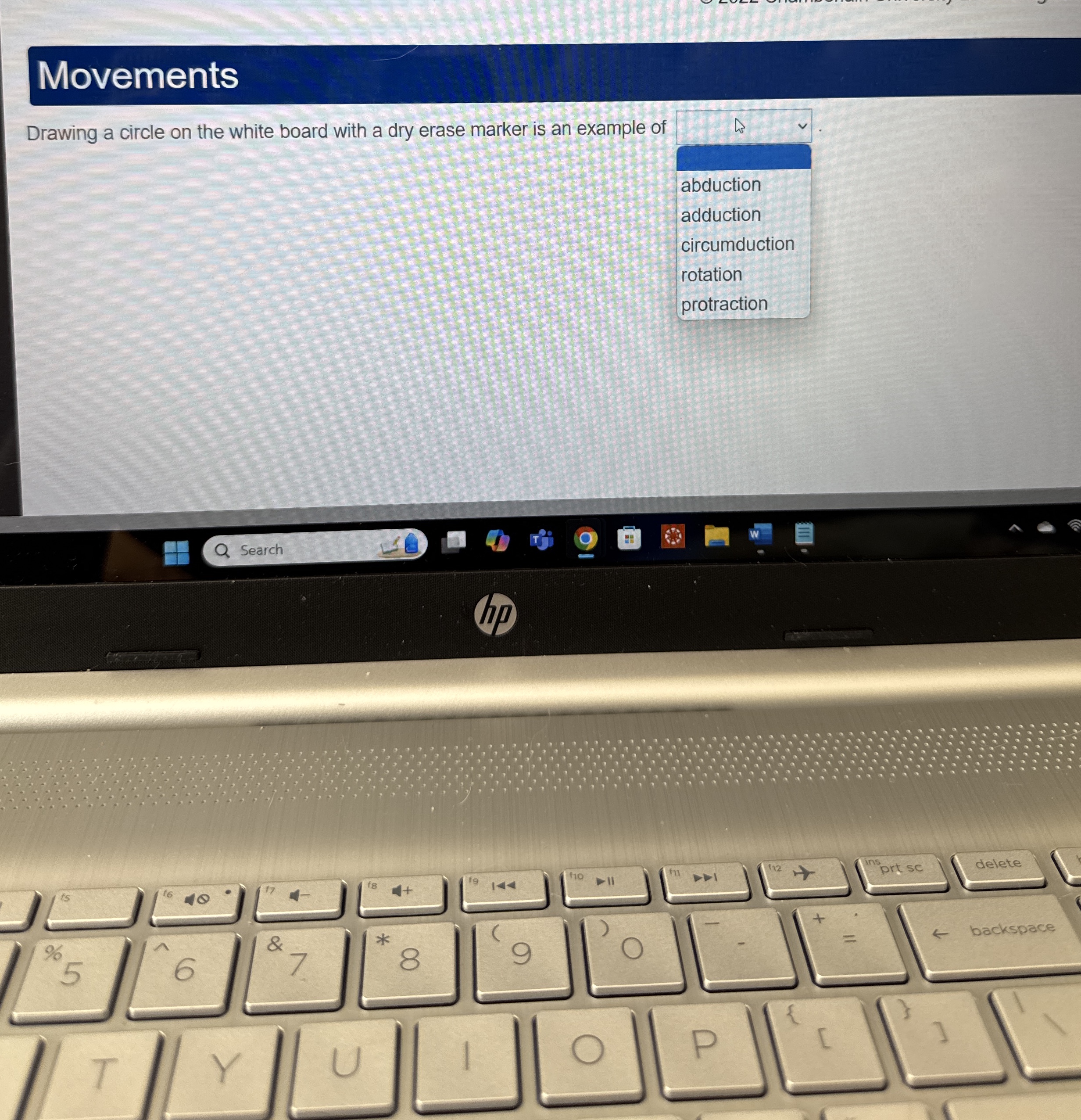Solved MovementsDrawing a circle on the white board with a