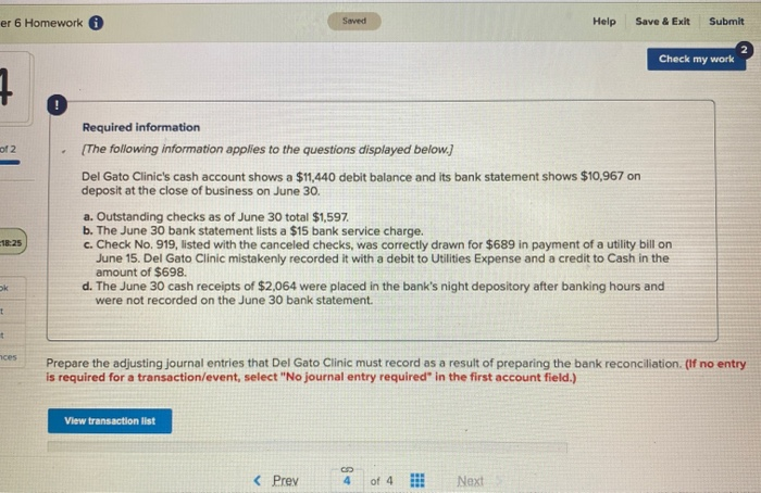 Solved er 6 Homework Saved Help Save & Exit Submit Check my | Chegg.com