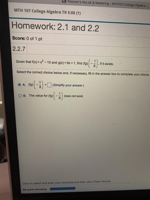 mymathlab college algebra homework answers