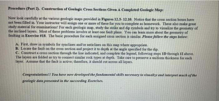 Solved Procedure (Part 2). Construction of Geologie Cross | Chegg.com