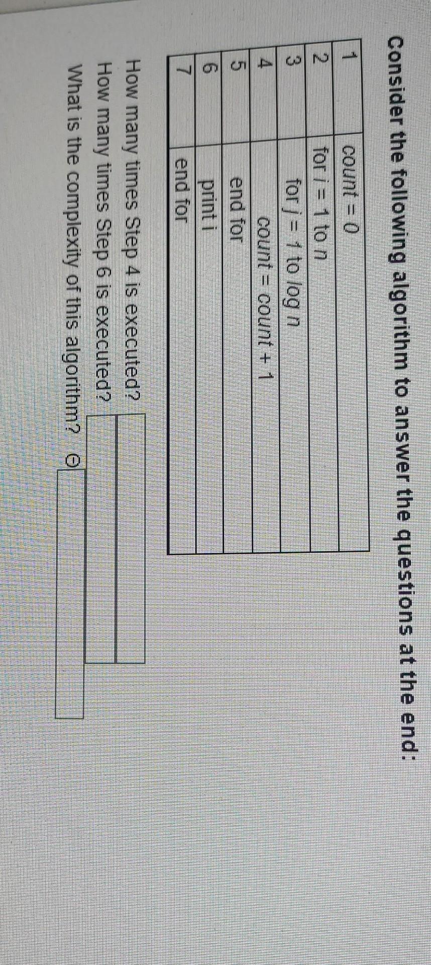 Solved Consider the following algorithm to answer the | Chegg.com