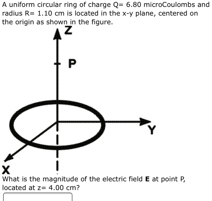 Solved A uniform circular ring of charge Q 6.80 | Chegg.com
