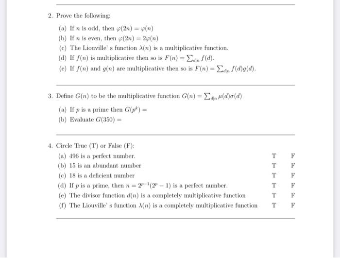 Solved 2 Prove The Following A If N Is Odd Then 2n Chegg Com