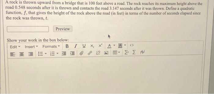 Solved A rock is thrown upward from a bridge that is 100 | Chegg.com