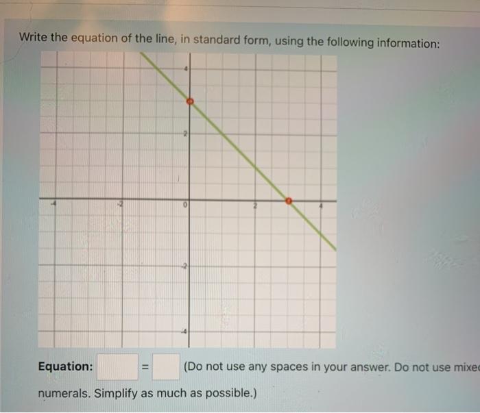 write in standard form the equation of each line