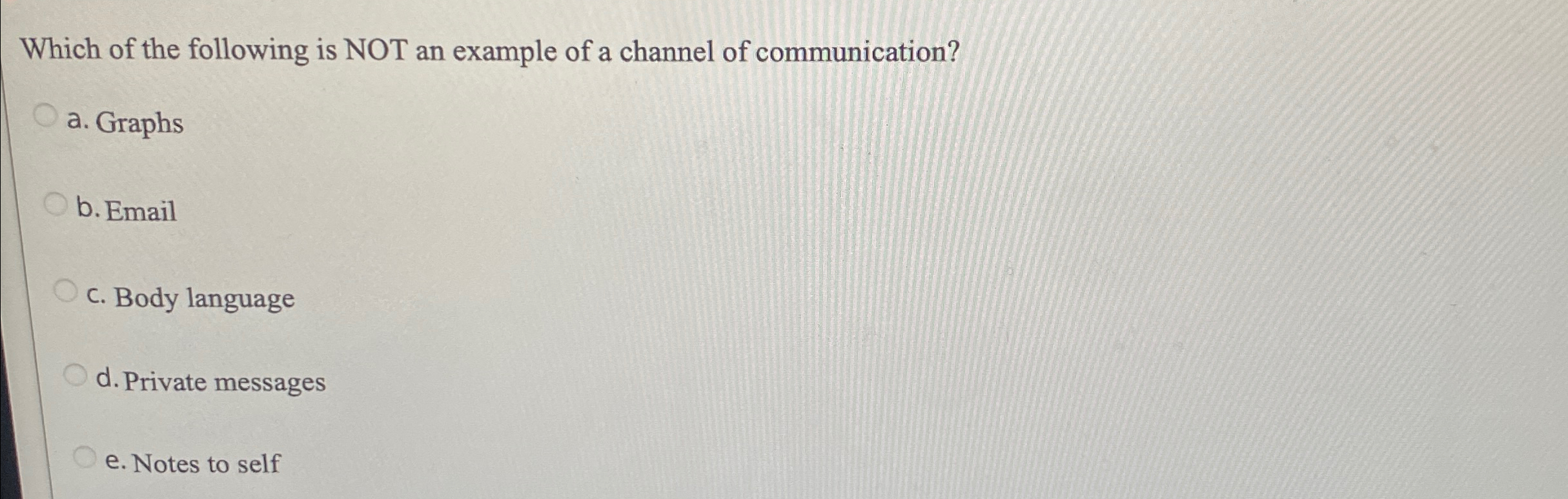 Solved Which of the following is NOT an example of a channel | Chegg.com