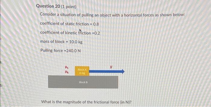 Solved Question 20 (1 point) Consider a situation of pulling | Chegg.com