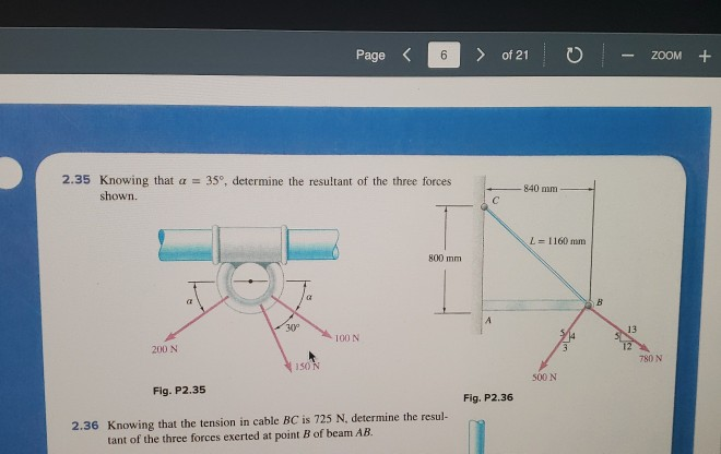 Solved B 2.29 The Hydraulic Cylinder BD Exerts On Member ABC | Chegg.com