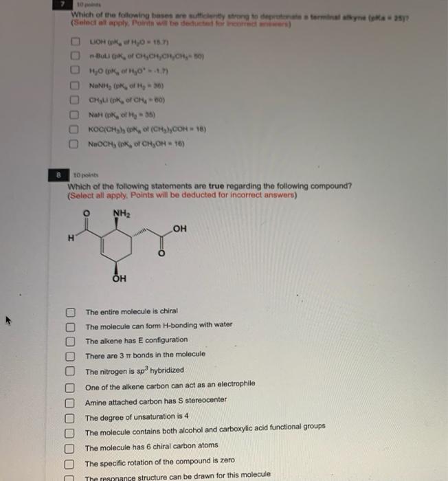 Solved 5 10 points Arrange the following compounds in order | Chegg.com