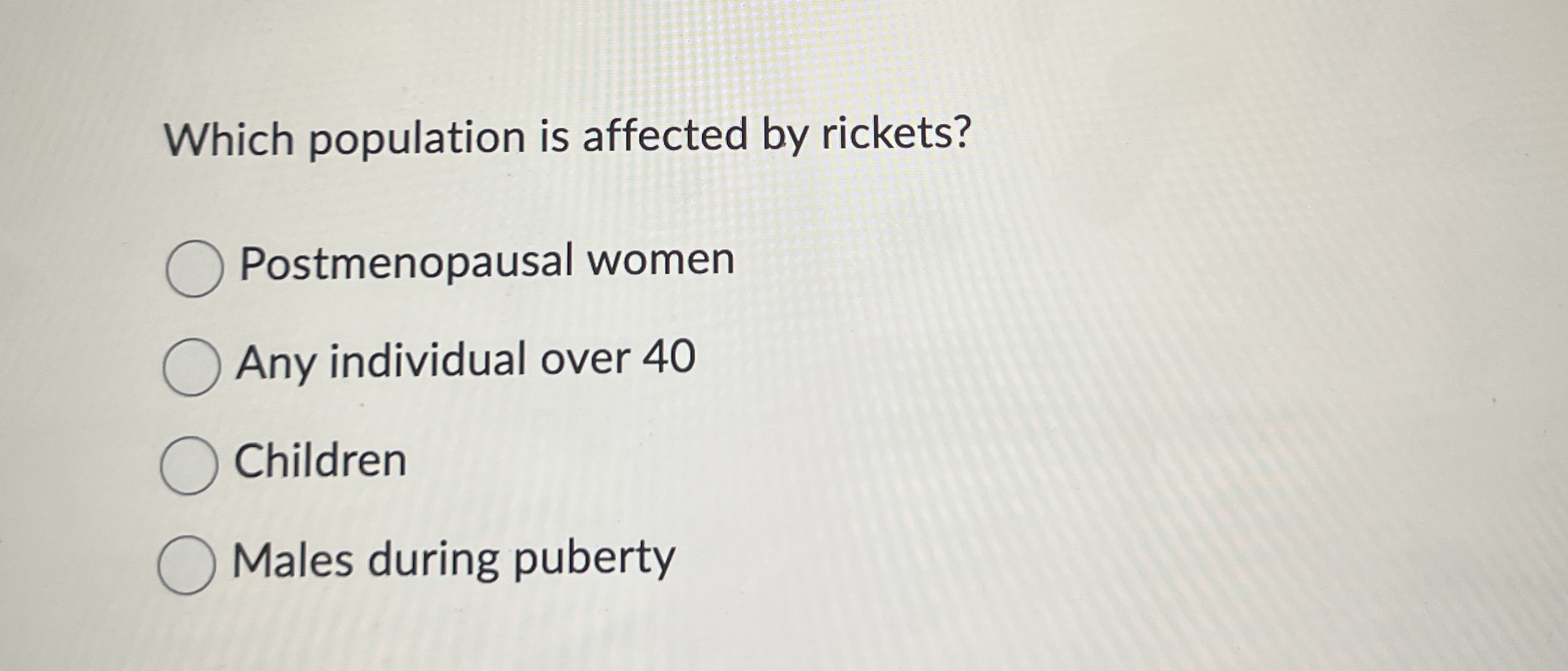 Solved Which population is affected by | Chegg.com