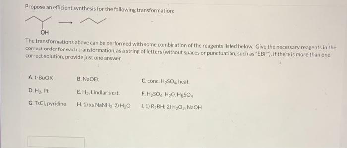 Solved Propose an efficient synthesis for the following | Chegg.com