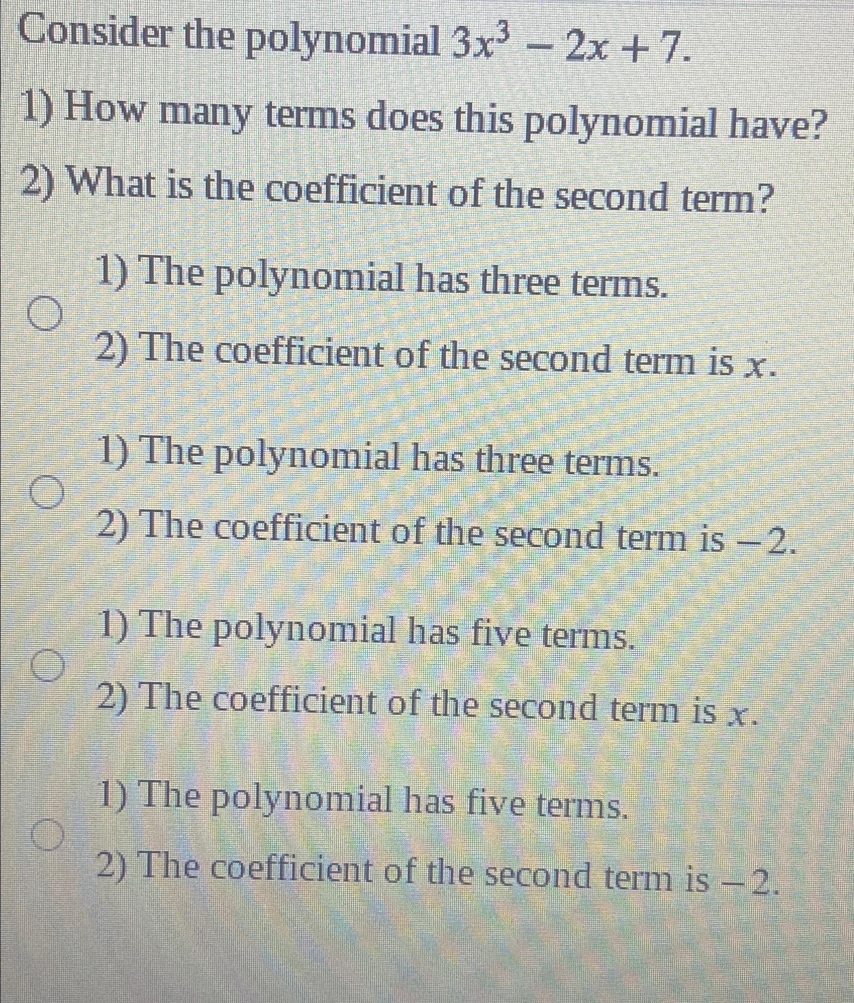 the polynomial 3x 3 5x 2 11x 3 has