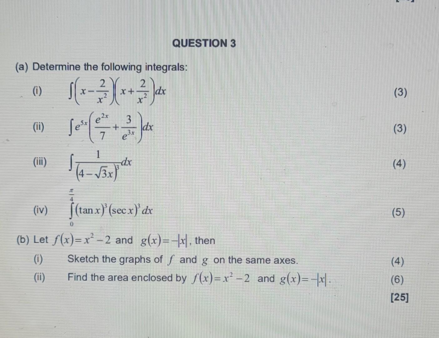 a-determine-the-following-integrals-2-2-x-3-x-chegg