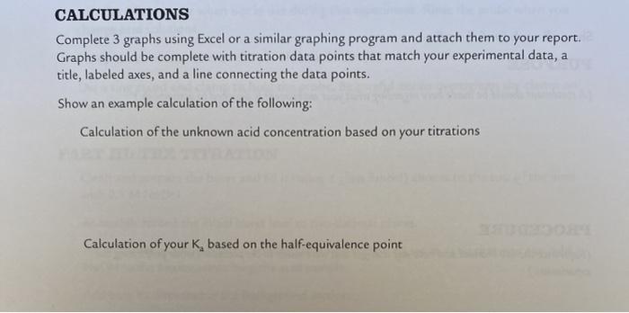 Solved CALCULATIONS Complete 3 graphs using Excel or a | Chegg.com