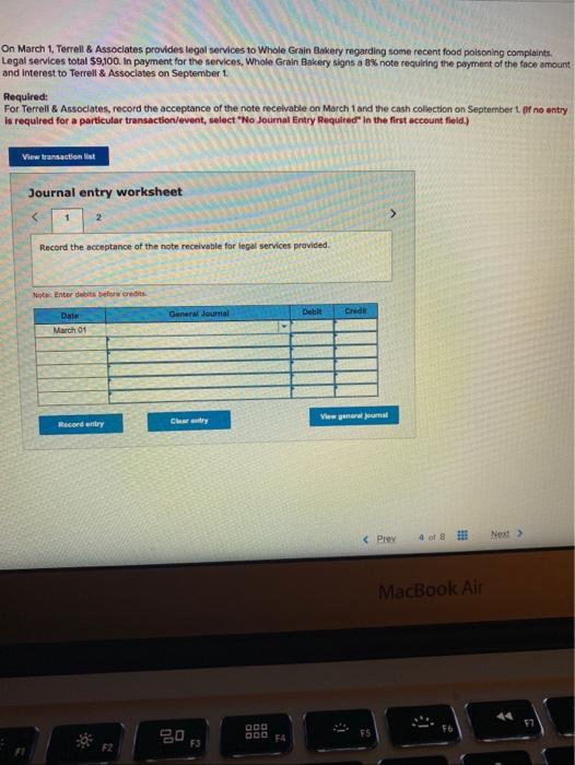 Solved On March 1, Terrell & Associates provides legal