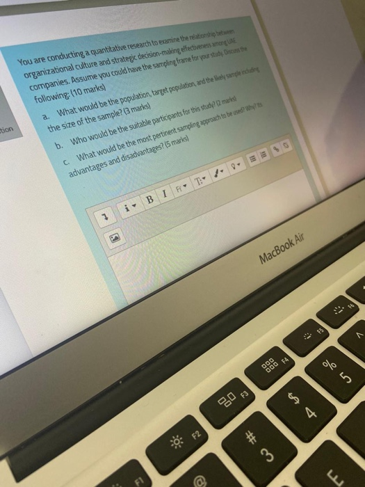 Solved You are conducting a quantitative research to examine | Chegg.com