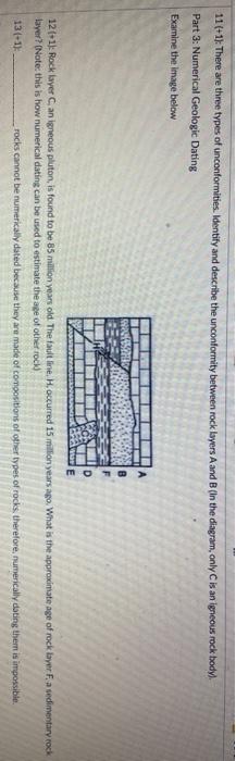 Solved Part 2: Relative Geologic Dating Part 11 Examine The | Chegg.com