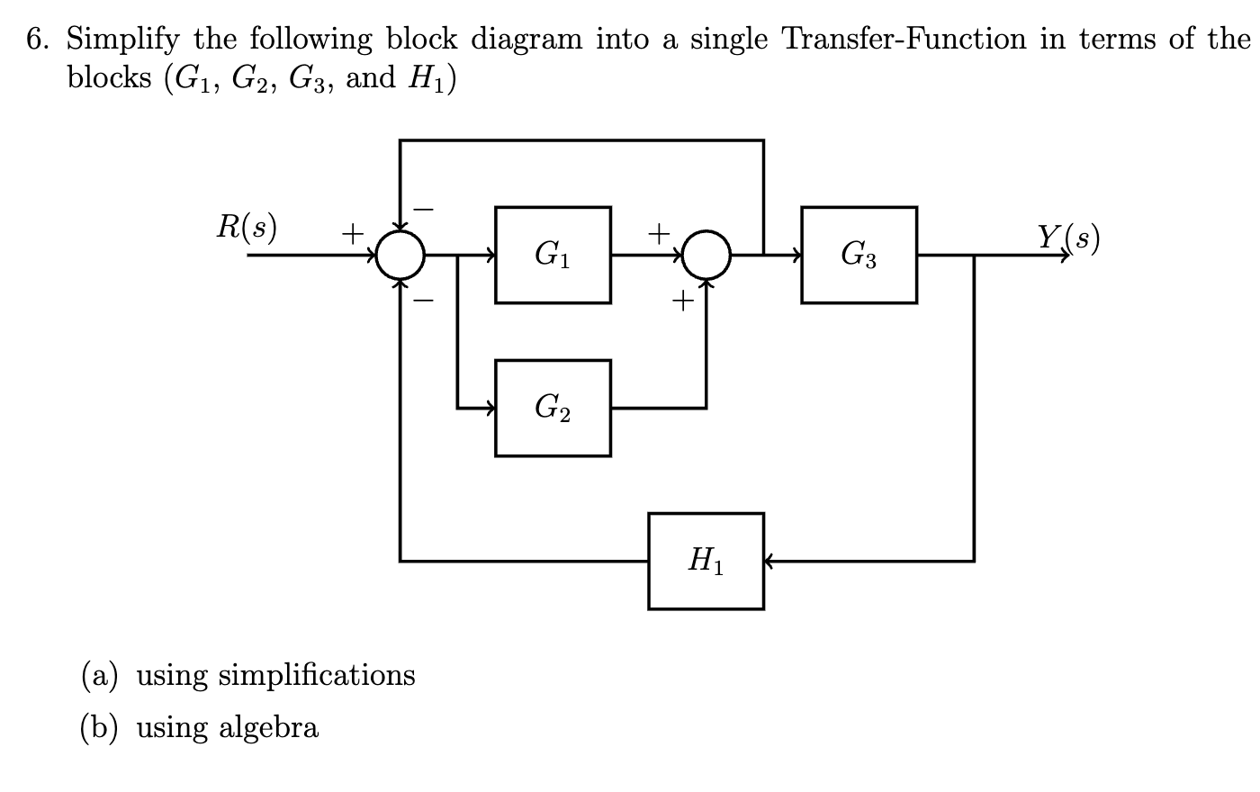 Solved Simplify the following block diagram into a single | Chegg.com
