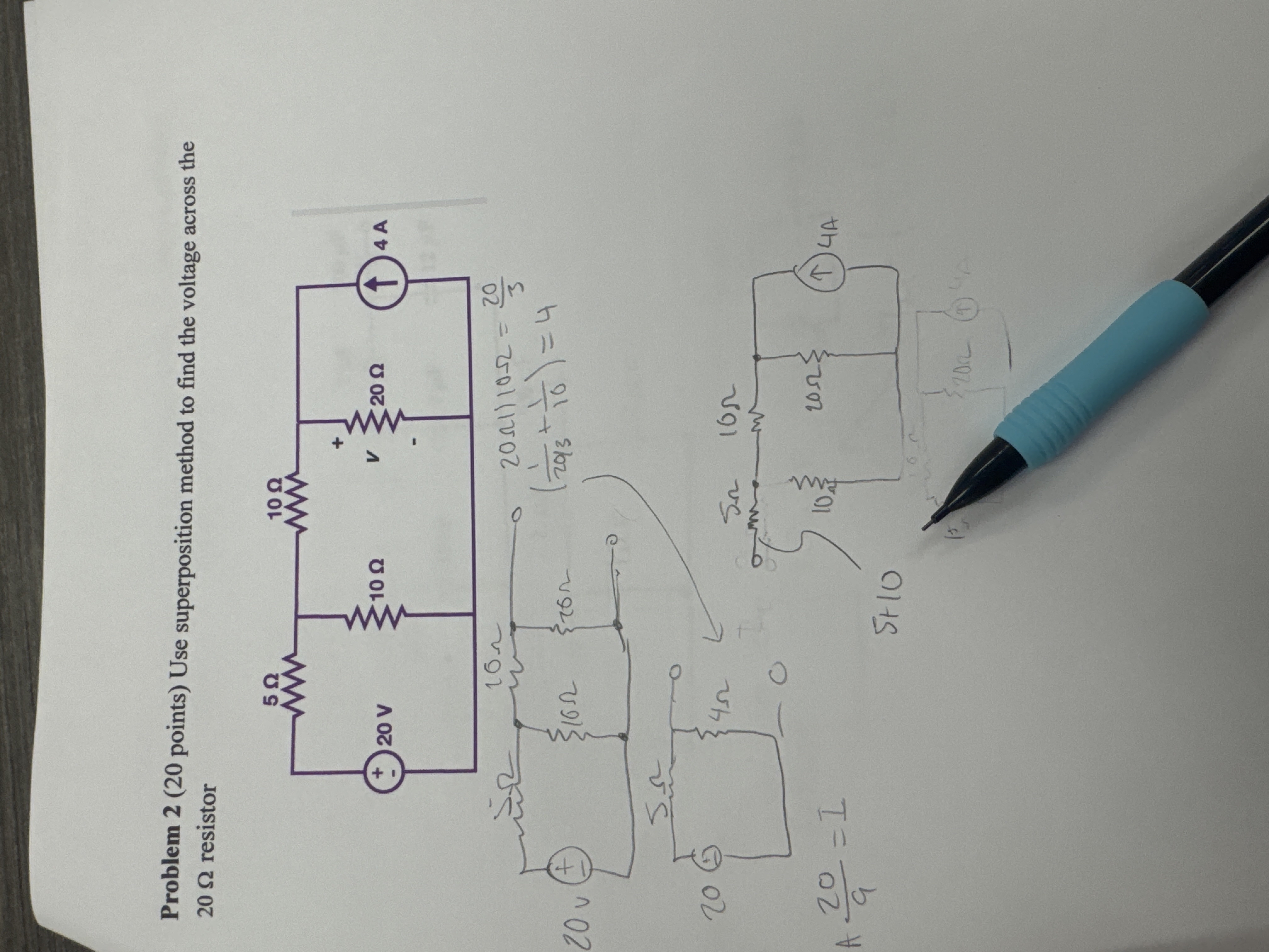 Solved by an EXPERT Problem 2 (20 ﻿points) ﻿Use superposition method to ...