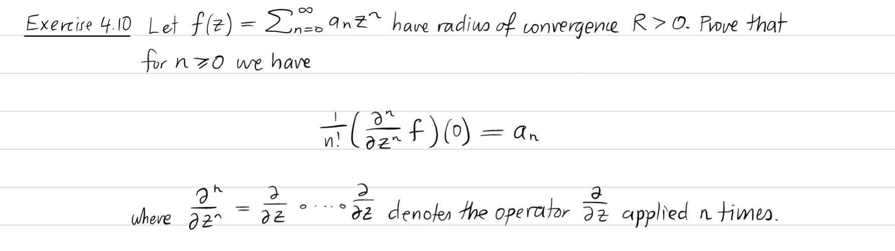 Solved Exercise 4 10 ﻿let F Z ∑n 0∞anzn ﻿have Radius Of