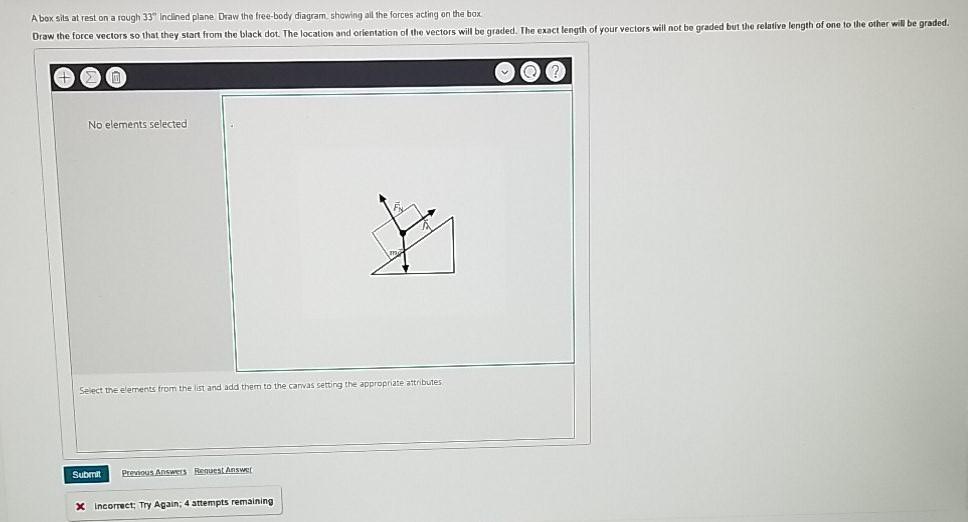 Solved A box sits at rest on a rough 33" Inclined plane Draw