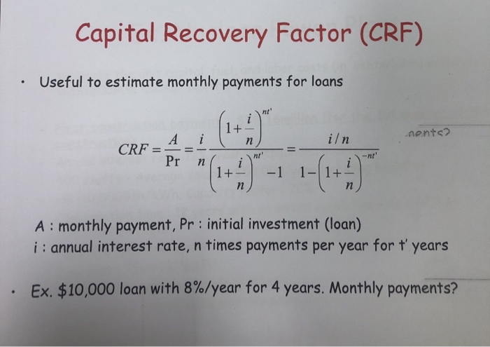 Capital Recovery Factor – Meaning, Formula, Example And, 52% OFF