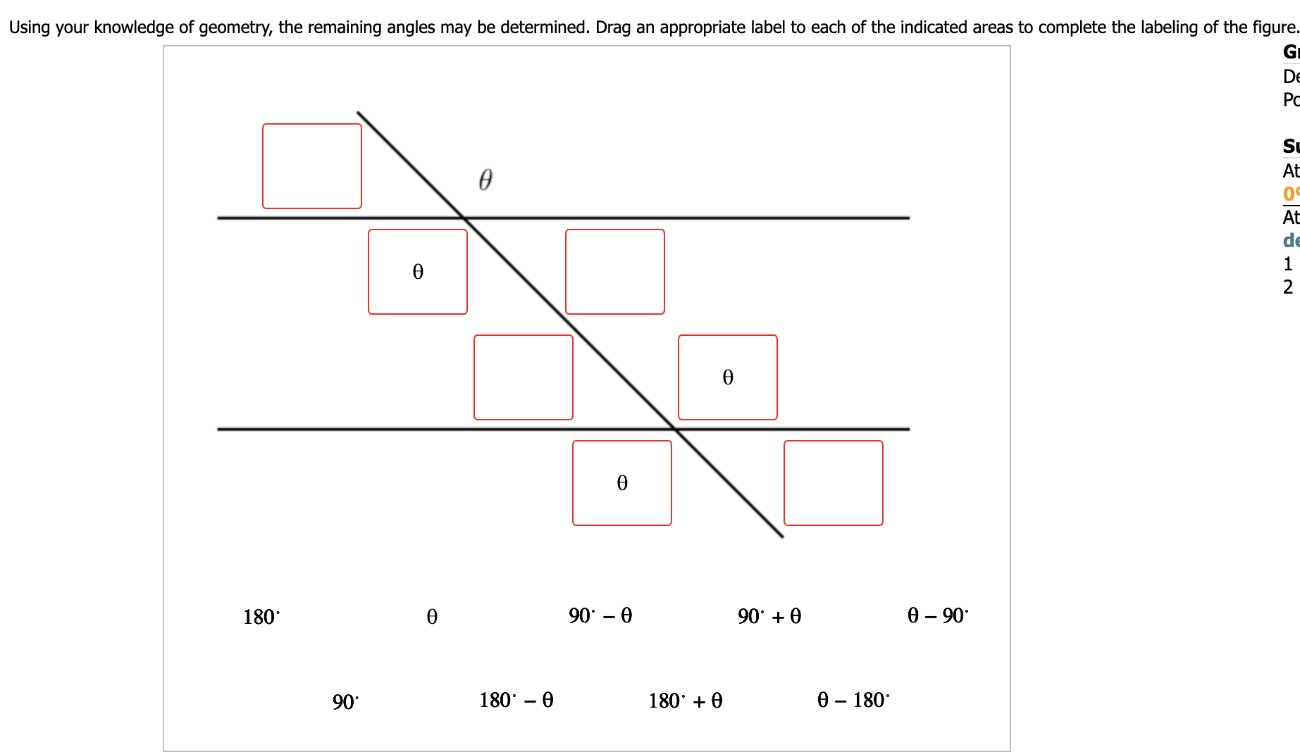 Solved Using your knowledge of geometry, the remaining | Chegg.com