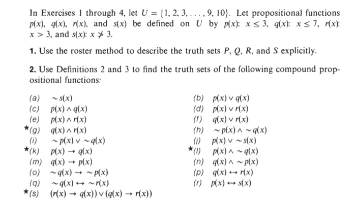 Solved In Exercises 1 Through 4 Let U 1 2 3 9 Chegg Com