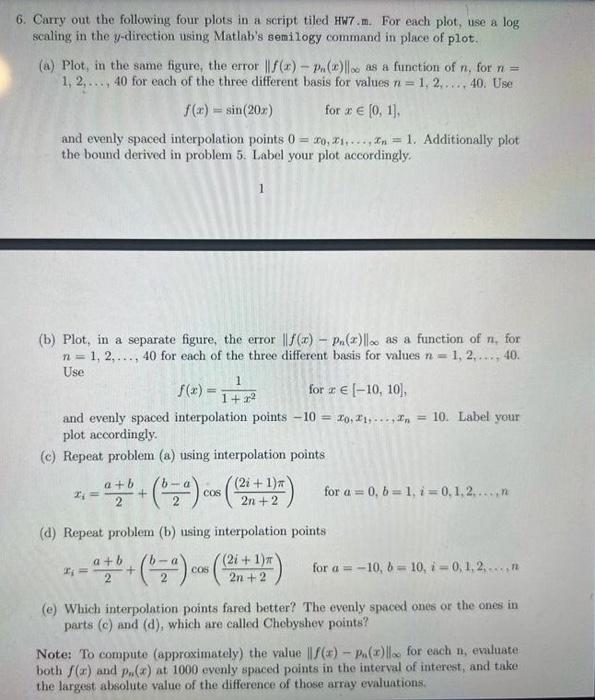 Solved 6. Carry out the following four plots in a script | Chegg.com