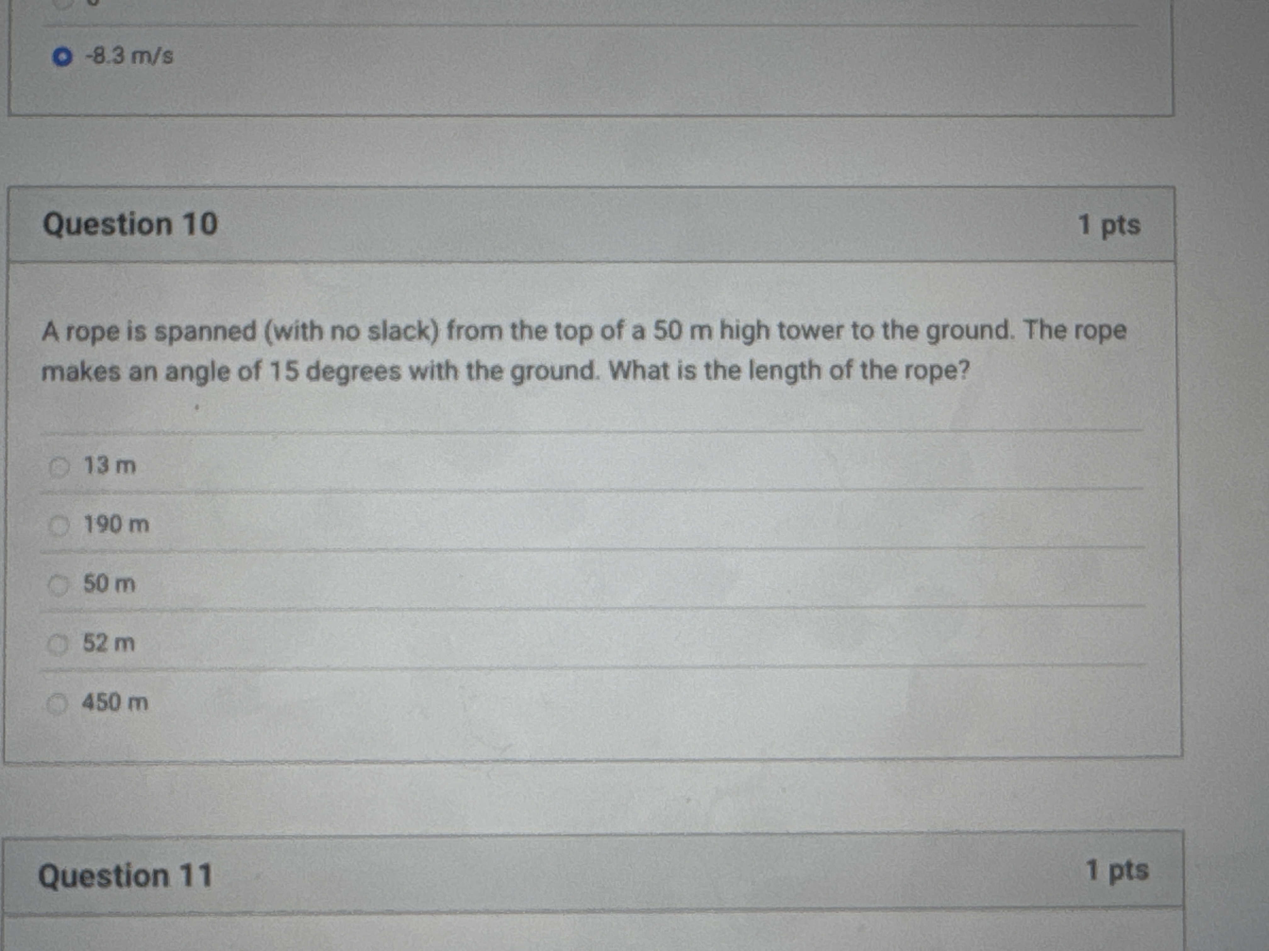Amazon Rope Distance Question Solved Question 10A rope is spanned (with no slack) from | Chegg.com