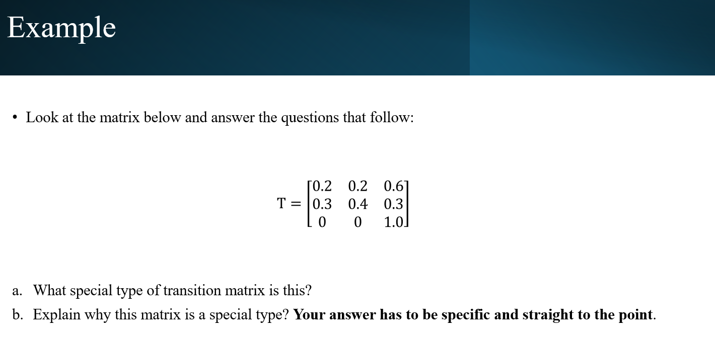Look at the matrix below and answer the questions | Chegg.com