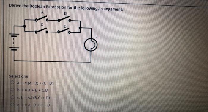 Solved Derive the Boolean Expression for the following | Chegg.com